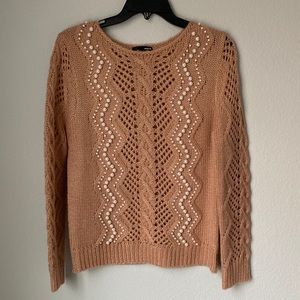 Aqua Embellished Cable Knit Sweater